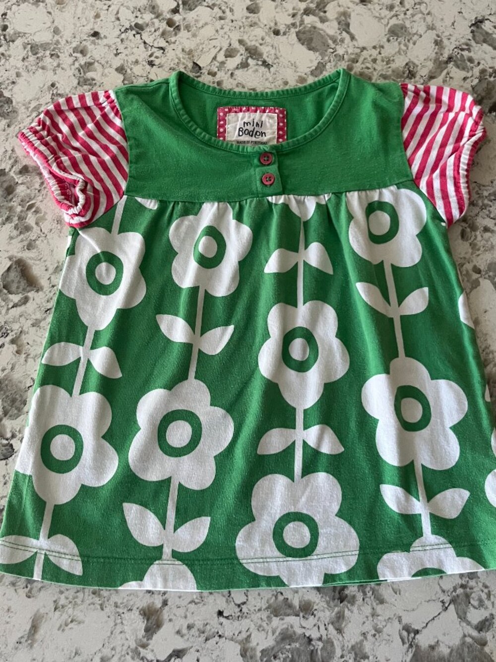 vintage Boden green scandi hotchpotch floral shirt sz 5-6